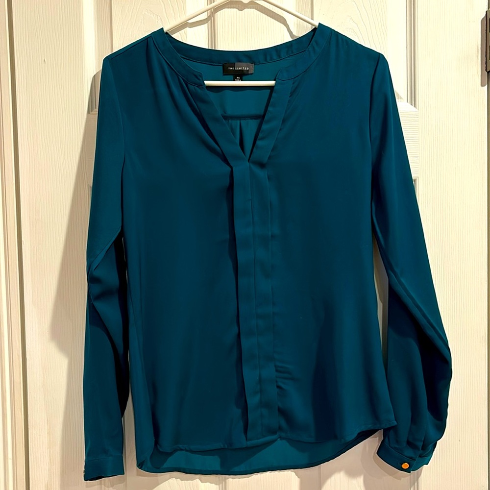 The Limited teal satin blouse, size XS